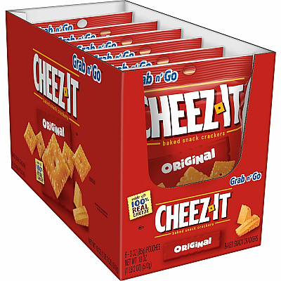 Cheez-It Cheez-It Baked Snack Crackers Original - 1 Serving Pouch - 3 oz - 6 / Box (19133)