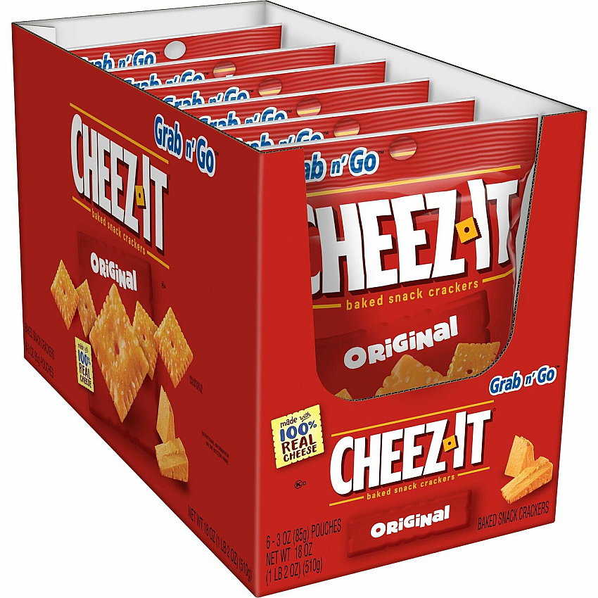 Cheez-It Cheez-It Baked Snack Crackers Original - 1 Serving Pouch - 3 oz - 6 / Box (19133)