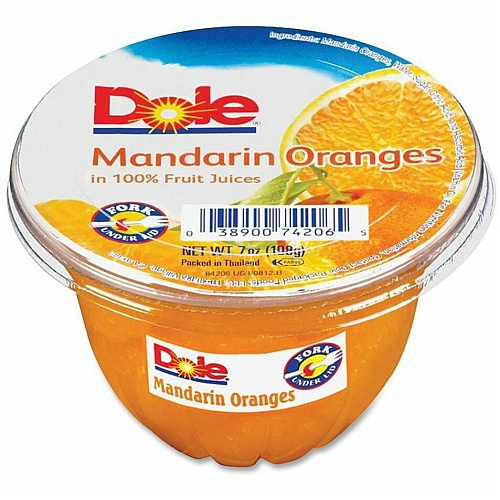 Dole Mandarin Oranges Fruit Cups Mandarin Orange - 1 Serving Cup - 7 oz - 12 / Carton (74206011)