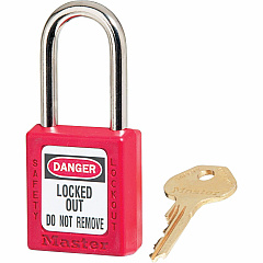 Master Lock Danger Red Safety Padlock 0.25" Shackle Diameter - Red - 1 Each (410RED)