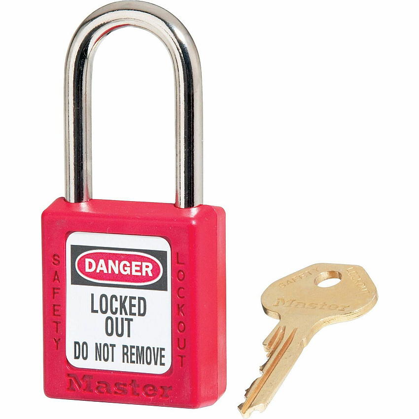 Master Lock Danger Red Safety Padlock 0.25" Shackle Diameter - Red - 1 Each (410RED)