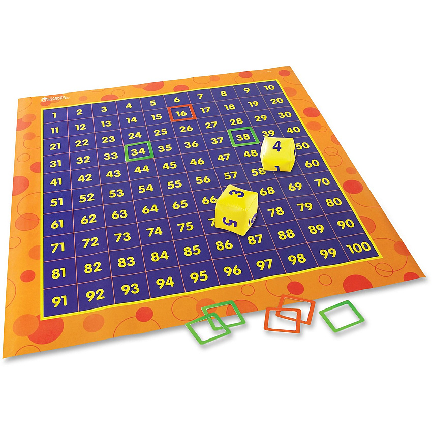 Learning Resources Hip Hoppin' Hundred Mat Floor Game Math Toy - Theme/Subject: Learning - 1 Each (LER1100)