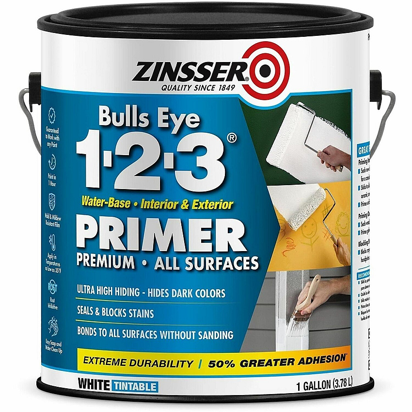 Zinsser Bulls Eye 1-2-3 Primer 1 Color(s) - White - 1 gal - 4 / Carton (2001)