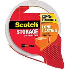 Scotch Long-Lasting Storage/Packaging Tape 38.20 yd Length x 1.88" Width x 2.4 mil Thickness - 3" Core - Clear - Acrylic Backing - Dispenser Included - Handheld Dispenser - Long Lasting - For Moving, Packing, Mailing - 1 Roll (3650SRD) Scotch Long-Lasting Storage/Packaging Tape 38.20 yd Length x 1.88" Width x 2.4 mil Thickness - 3" Core - Clear - Acrylic Backing - Dispenser Included - Handheld Dispenser - Long Lasting - For Moving, Packing, Mailing - 1 Roll (3650SRD)