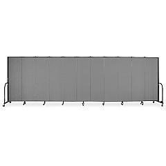 Screenflex Portable Room Dividers 72" Height x 20.4 ft Length - Black Metal Frame - Polyester - Stone - 1 Each (CFSL6011DG)