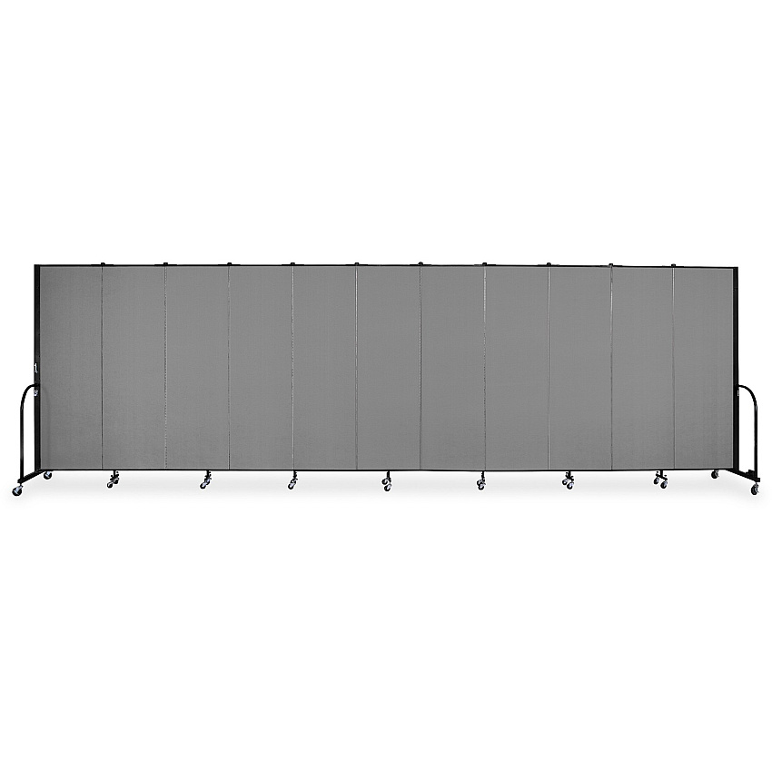 Screenflex Portable Room Dividers 72" Height x 20.4 ft Length - Black Metal Frame - Polyester - Stone - 1 Each (CFSL6011DG)