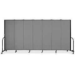 Screenflex Portable Room Dividers 72" Height x 13.1 ft Length - Black Metal Frame - Polyester - Stone - 1 Each (CFSL607DG)