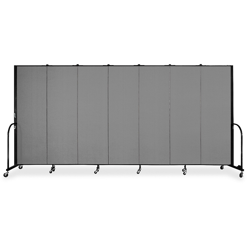 Screenflex Portable Room Dividers 72" Height x 13.1 ft Length - Black Metal Frame - Polyester - Stone - 1 Each (CFSL607DG)
