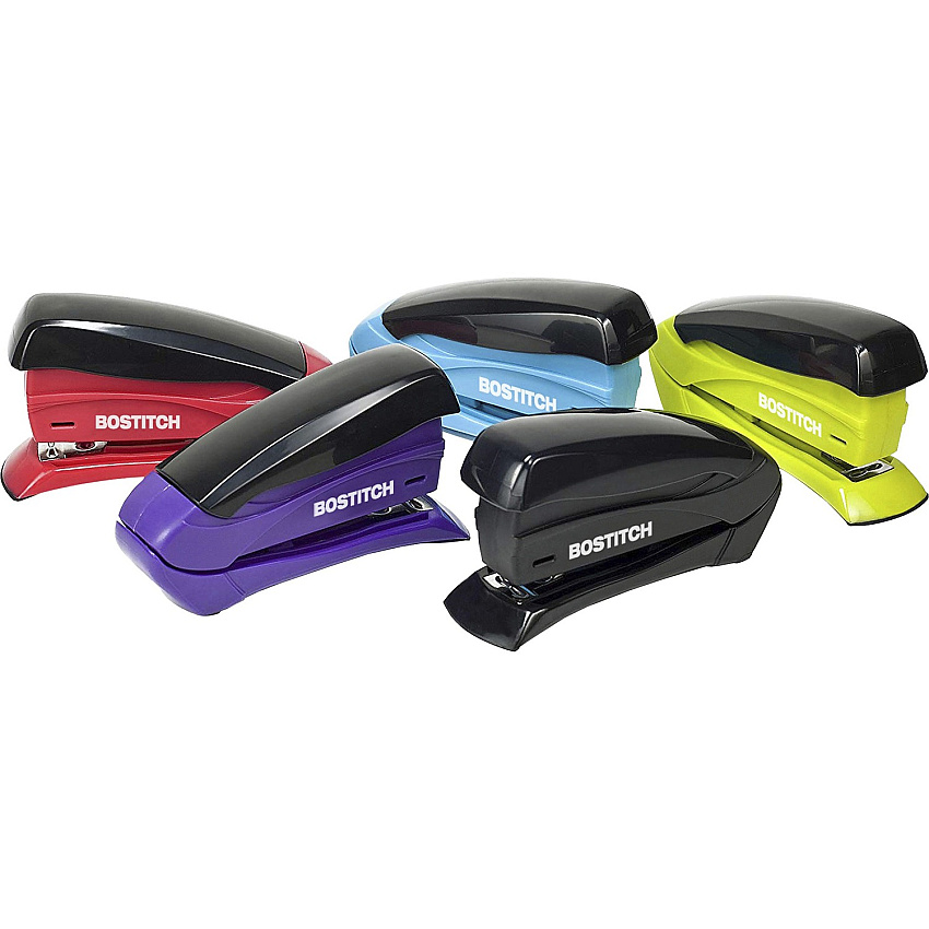 Bostitch Inspire 15 Spring-Powered Compact Stapler Staples Upto 15 Sheet - Holds Upto 105 Staple - Half Strip - Staple Size: 0.25" , - 26/0.24" - Assorted - Rubber - 1 Each (1491)