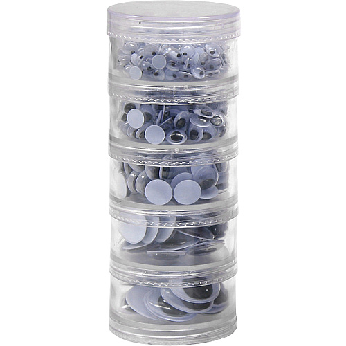 Creativity Street Storage Stacker Wiggle Eyes Craft - 560 Piece(s) - Assorted - 1 Set (3407)