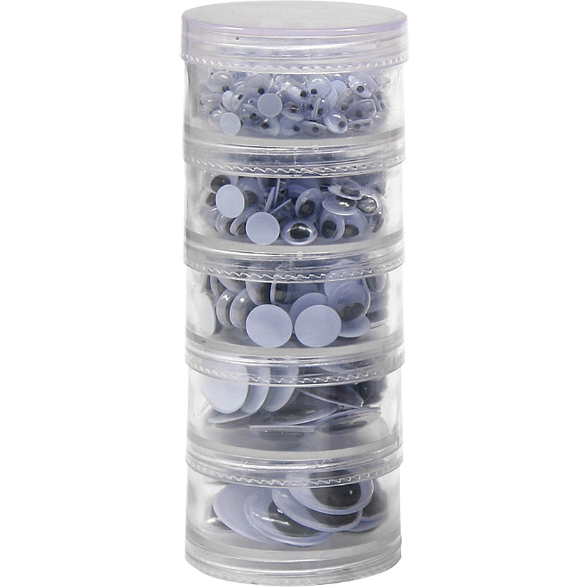 Creativity Street Storage Stacker Wiggle Eyes Craft - 560 Piece(s) - Assorted - 1 Set (3407)