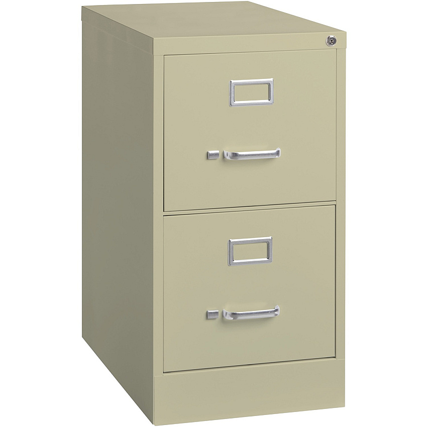 Lorell Fortress Series 22" Commercial-Grade Vertical File Cabinet 15" Width x 22" Depth x 28.4" Height - 2 x Drawer(s) for File - Letter - Lockable, Ball-bearing Suspension - Putty - Steel - Recycled - 1 Each (LLR42290)