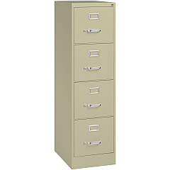 Lorell Fortress Series 22" Commercial-Grade Vertical File Cabinet 15" Width x 22" Depth x 52" Height - 4 x Drawer(s) for File - Letter - Lockable, Ball-bearing Suspension - Putty - Steel - Recycled - 1 Each (LLR42293)