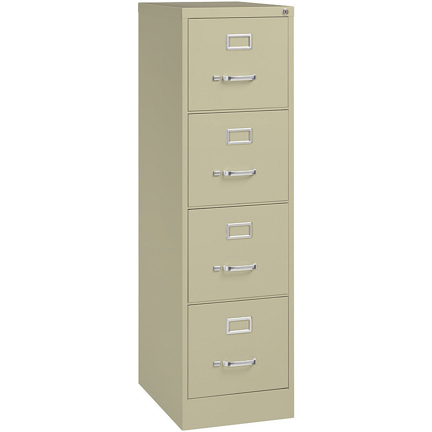 Lorell Fortress Series 22" Commercial-Grade Vertical File Cabinet 15" Width x 22" Depth x 52" Height - 4 x Drawer(s) for File - Letter - Lockable, Ball-bearing Suspension - Putty - Steel - Recycled - 1 Each (LLR42293)