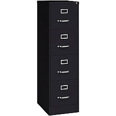 Lorell Fortress Series 22" Commercial-Grade Vertical File Cabinet 15" Width x 22" Depth x 52" Height - 4 x Drawer(s) for File - Letter - Lockable, Ball-bearing Suspension - Black - Steel - Recycled - 1 Each (LLR42294)