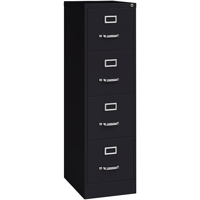 Lorell Fortress Series 22" Commercial-Grade Vertical File Cabinet 15" Width x 22" Depth x 52" Height - 4 x Drawer(s) for File - Letter - Lockable, Ball-bearing Suspension - Black - Steel - Recycled - 1 Each (LLR42294)