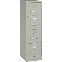 Lorell Fortress Series 22" Commercial-Grade Vertical File Cabinet 15" Width x 22" Depth x 52" Height - 4 x Drawer(s) for File - Letter - Lockable, Ball-bearing Suspension - Light Gray - Steel - Recycled - 1 Each (LLR42295)