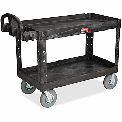 Rubbermaid Commercial Large Utility Cart with Lipped Shelf 2 Shelf - 750 lb Load Capacity - 4 Casters - 5" Caster Size - Resin - 55" Length x 26" Width x 33.25" Height - Black - 1 Each (454600BK) Rubbermaid Commercial Large Utility Cart with Lipped Shelf 2 Shelf - 750 lb Load Capacity - 4 Casters - 5" Caster Size - Resin - 55" Length x 26" Width x 33.25" Height - Black - 1 Each (454600BK)
