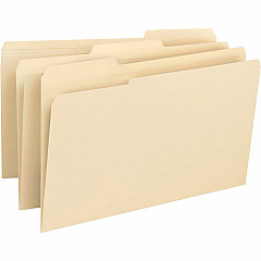 Business Source 1/3 Tab Cut Legal Recycled Top Tab File Folder 8 1/2" x 14" - 3/4" Expansion - Top Tab Location - Assorted Tab Position - 14 pt. - 1 Plys - Manila - Heavyweight, Durable - 10% Recycled - 50 / Box (BSN16516)