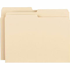 Business Source 1/2 Tab Cut Letter Recycled Top Tab File Folder 8 1/2" x 11" - 3/4" Expansion - Top Tab Location - Assorted Tab Position - 11 pt. - 1 Plys - Manila - Rounded Corner - 10% Recycled - 100 / Box (BSN17524)