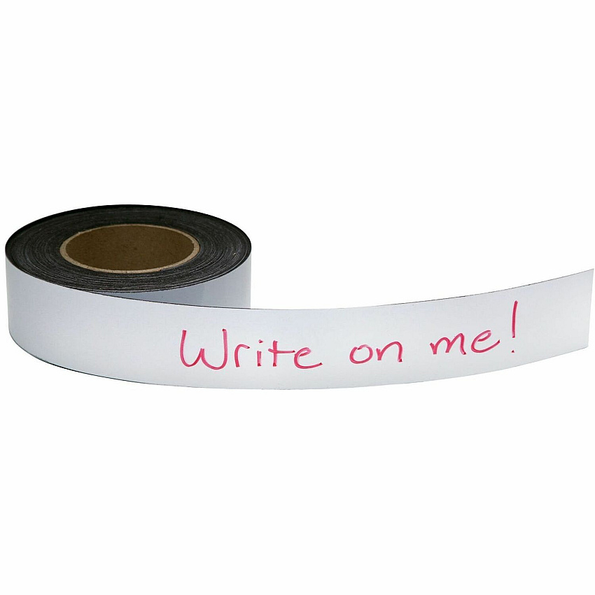 Baumgartens Zeus Write On/Wipe Off Magnetic Label Tape 50' x 2" WHITE 16.67 yd Length x 2" Width - White - Magnet - Damage Resistant - For Labeling, Shelf Labeling, Presentation, List, Cabinet, Metal Surface Roll - 1 Roll (66152)