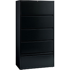 Lorell Fortress Series Lateral File 36" Width x 18.6" Depth x 69" Height - 5 x Drawer(s) for File - Legal, Letter, A4 - Leveling Glide, Ball-bearing Suspension, Interlocking, Heavy Duty, Recessed Handle - Black - Steel - Recycled - 1 Each (LLR43513) Lorell Fortress Series Lateral File 36" Width x 18.6" Depth x 69" Height - 5 x Drawer(s) for File - Legal, Letter, A4 - Leveling Glide, Ball-bearing Suspension, Interlocking, Heavy Duty, Recessed Handle - Black - Steel - Recycled - 1 Each (LLR43513)