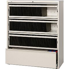Lorell Fortress Series Lateral File 42" Width x 18.6" Depth x 52.5" Height - 4 x Drawer(s) for File - Legal, A4, Letter - Heavy Duty, Recessed Handle, Ball-bearing Suspension, Leveling Glide, Interlocking - Putty - Steel - Recycled - 1 Each (LLR43514) Lorell Fortress Series Lateral File 42" Width x 18.6" Depth x 52.5" Height - 4 x Drawer(s) for File - Legal, A4, Letter - Heavy Duty, Recessed Handle, Ball-bearing Suspension, Leveling Glide, Interlocking - Putty - Steel - Recycled - 1 Each (LLR43514)
