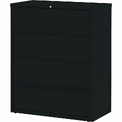 Lorell Fortress Series Lateral File 42" Width x 18.6" Depth x 52.5" Height - 4 x Drawer(s) for File - Letter, A4, Legal - Leveling Glide, Heavy Duty, Recessed Handle, Ball-bearing Suspension, Interlocking - Black - Metal - Recycled - 1 Each (LLR43515) Lorell Fortress Series Lateral File 42" Width x 18.6" Depth x 52.5" Height - 4 x Drawer(s) for File - Letter, A4, Legal - Leveling Glide, Heavy Duty, Recessed Handle, Ball-bearing Suspension, Interlocking - Black - Metal - Recycled - 1 Each (LLR43515)