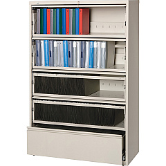 Lorell Fortress Series Lateral File 42" Width x 18.6" Depth x 68.8" Height - 5 x Drawer(s) for File - Legal, Letter, A4 - Recessed Handle, Ball-bearing Suspension, Leveling Glide, Heavy Duty, Interlocking - Putty - Steel - Recycled - 1 Each (LLR43516) Lorell Fortress Series Lateral File 42" Width x 18.6" Depth x 68.8" Height - 5 x Drawer(s) for File - Legal, Letter, A4 - Recessed Handle, Ball-bearing Suspension, Leveling Glide, Heavy Duty, Interlocking - Putty - Steel - Recycled - 1 Each (LLR43516)