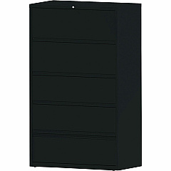 Lorell Fortress Series Lateral File 42" Width x 18.6" Depth x 68.8" Height - 5 x Drawer(s) for File - Letter, A4, Legal - Interlocking, Heavy Duty, Ball-bearing Suspension, Leveling Glide, Recessed Handle - Black - Steel - Recycled - 1 Each (LLR43517) Lorell Fortress Series Lateral File 42" Width x 18.6" Depth x 68.8" Height - 5 x Drawer(s) for File - Letter, A4, Legal - Interlocking, Heavy Duty, Ball-bearing Suspension, Leveling Glide, Recessed Handle - Black - Steel - Recycled - 1 Each (LLR43517)