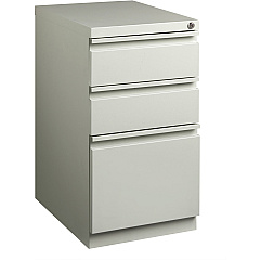 Lorell 20" Box/Box/File Mobile File Cabinet with Full-Width Pull 15" Width x 20" Depth x 27.7" Height - Letter - Security Lock, Recessed Handle, Ball-bearing Suspension - Light Gray - Steel - Recycled - 1 Each (LLR49522) Lorell 20" Box/Box/File Mobile File Cabinet with Full-Width Pull 15" Width x 20" Depth x 27.7" Height - Letter - Security Lock, Recessed Handle, Ball-bearing Suspension - Light Gray - Steel - Recycled - 1 Each (LLR49522)