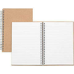 Nature Saver Hardcover Twin Wire Notebooks 80 Sheets - Wire Bound - 0.25" Ruled - Ruled Margin - 22 lb Basis Weight - 8 1/4" x 5 7/8" Sheet Size - Brown Kraft Cover - Hard Cover, Heavyweight, Micro Perforated - Recycled - 1 Each (20205) Nature Saver Hardcover Twin Wire Notebooks 80 Sheets - Wire Bound - 0.25" Ruled - Ruled Margin - 22 lb Basis Weight - 8 1/4" x 5 7/8" Sheet Size - Brown Kraft Cover - Hard Cover, Heavyweight, Micro Perforated - Recycled - 1 Each (20205)