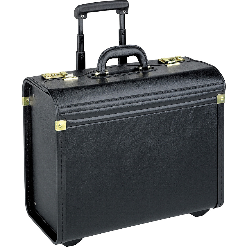 Lorell Travel/Luggage Case (Roller) Travel Essential, Book, File Folder - Black Vinyl Body - Handle - 14" Height x 22" Width x 8" Depth - 1 Each (LLR61613)