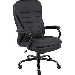 Lorell Big & Tall Double Cushion Executive High-Back Chair Black Seat Color - Leather Seat Material - Black Back Color - Leather Back Material - 5-star Base - Black - 1 Each (LLR62624)