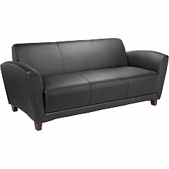 Lorell Accession Reception Sofa 75" x 34.5" x 31.3" Overall Dimension - Leather Black Seat - Leather Black Back - 1 Each (LLR68950) Lorell Accession Reception Sofa 75" x 34.5" x 31.3" Overall Dimension - Leather Black Seat - Leather Black Back - 1 Each (LLR68950)