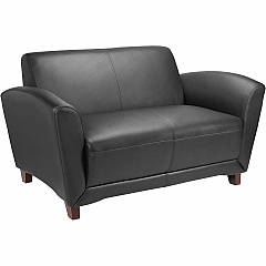Lorell Accession Reception Loveseat 55" x 34.5" x 31.3" Overall Dimension - Leather Black Seat - Leather Black Back - 1 Each (LLR68951) Lorell Accession Reception Loveseat 55" x 34.5" x 31.3" Overall Dimension - Leather Black Seat - Leather Black Back - 1 Each (LLR68951)