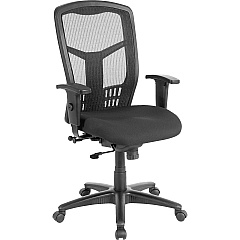 Lorell Executive Mesh High-back Swivel Chair Black Seat Color - Fabric Seat Material - Steel Frame Material - Black - 1 Each (LLR86205)