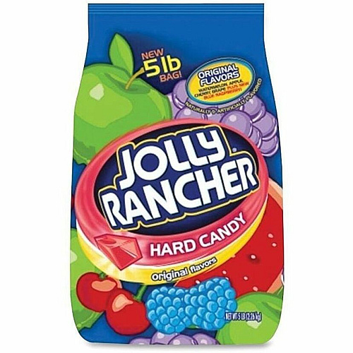 Jolly Rancher Hershey Co. Bulk Bag Hard Candy Cherry, Watermelon, Grape, Apple, Blue Raspberry - Individually Wrapped - 1 Bag (15680)