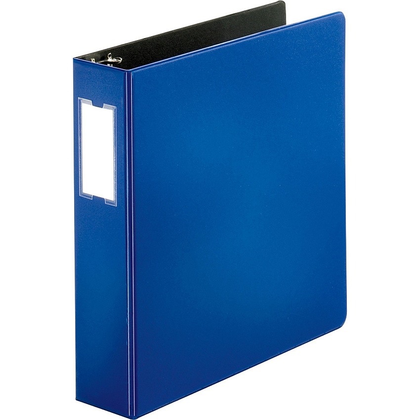 Business Source Slanted D-ring Binders 2" Binder Capacity - 3 Ring - Fastener: D-Ring - Pocket: 2, Internal - Chipboard, Polypropylene - Blue - PVC-free, Non-stick, Spine Label, Gap-free Ring, Non-glare, Heavy Duty, Open and Closed Triggers - 1 (BSN33111)