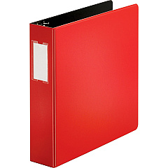 Business Source Slanted D-ring Binders 2" Binder Capacity - 3 Ring - Fastener: D-Ring - Pocket: 2, Internal - Chipboard, Polypropylene - Red - PVC-free, Non-stick, Spine Label, Gap-free Ring, Non-glare, Heavy Duty, Open and Closed Triggers - 1  (BSN33112)
