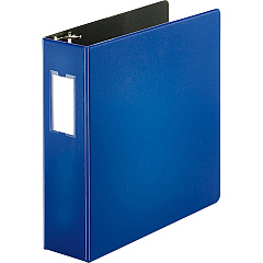 Business Source Slanted D-ring Binders 3" Binder Capacity - 3 Ring - Fastener: D-Ring - Pocket: 2, Internal - Chipboard, Polypropylene - Blue - PVC-free, Non-stick, Spine Label, Gap-free Ring, Non-glare, Heavy Duty, Open and Closed Triggers - 1 (BSN33115)