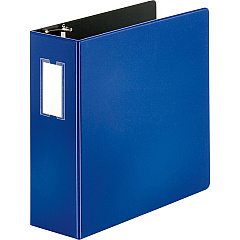 Business Source Slanted D-ring Binders 4" Binder Capacity - 3 Ring - Fastener: D-Ring - Pocket: 2, Internal - Chipboard, Polypropylene - Blue - PVC-free, Non-stick, Label Holder, Gap-free Ring, Non-glare, Heavy Duty, Open and Closed Triggers, D (BSN33119)
