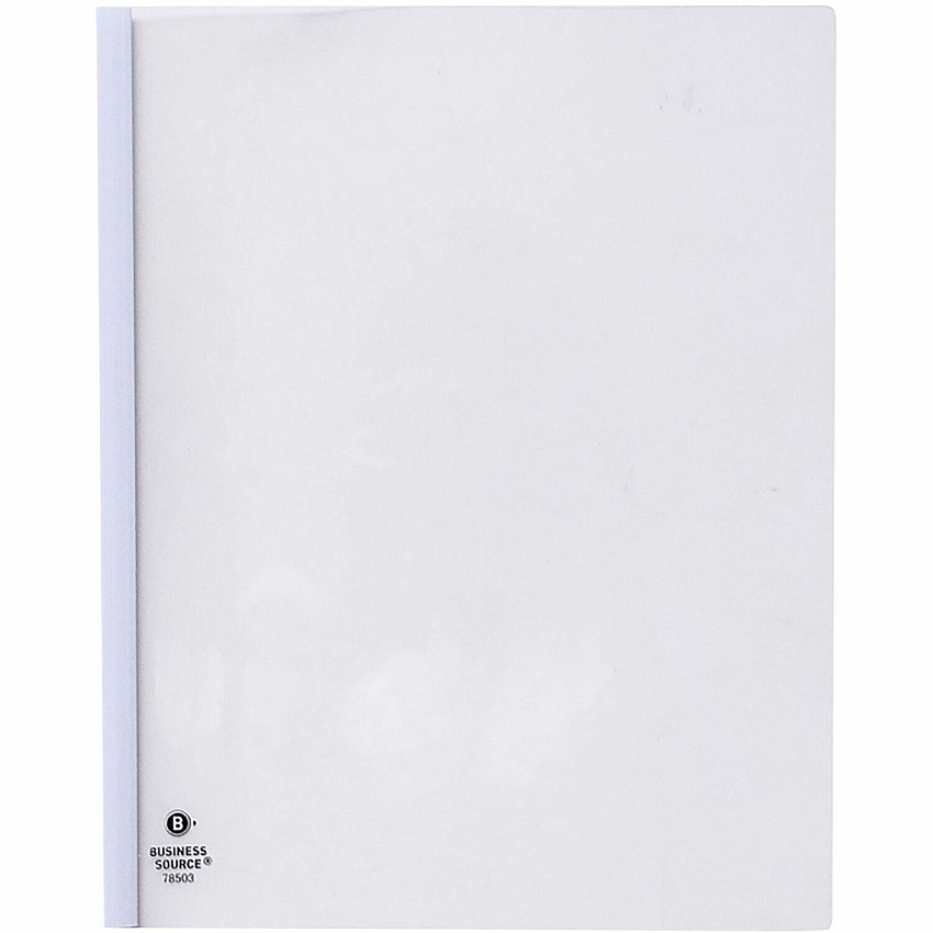 Business Source Report Cover 1/8" Folder Capacity - 8 1/8" x 11" - Polypropylene - White - 50 / Box (BSN78503)
