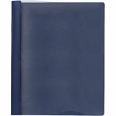 Business Source Letter Report Cover 1/2" Folder Capacity - 8 1/2" x 11" - 100 Sheets Capacity - 3 x Prong Fastener - Clear, Dark Blue - Durable, Non-stick, Heavy Duty, Water Resistant, Textured - 25 / Box (BSN78514)