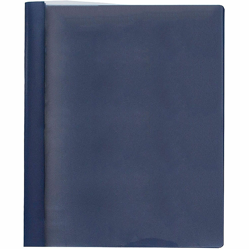 Business Source Letter Report Cover 1/2" Folder Capacity - 8 1/2" x 11" - 100 Sheets Capacity - 3 x Prong Fastener - Clear, Dark Blue - Durable, Non-stick, Heavy Duty, Water Resistant, Textured - 25 / Box (BSN78514)