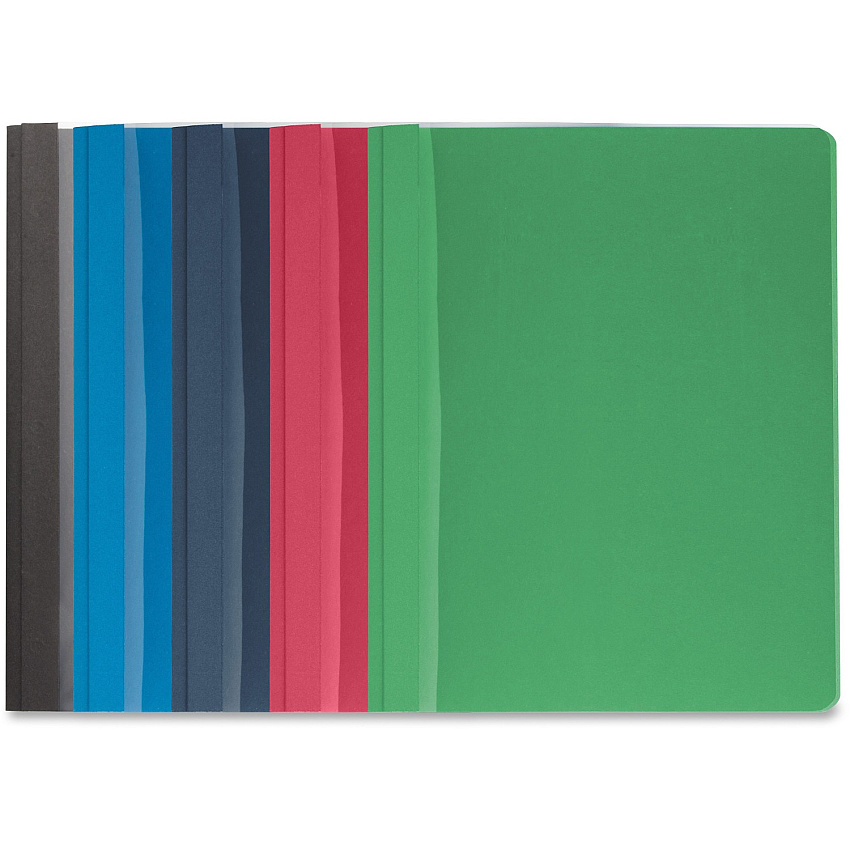 Business Source Letter Report Cover 8 1/2" x 11" - 100 Sheets Capacity - 3 x Prong Fastener - Assorted - Textured, Non-stick - 25 / Box (BSN78519)