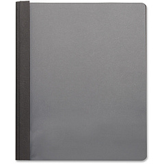 Business Source Letter Report Cover 8 1/2" x 11" - 100 Sheets Capacity - 3 x Prong Fastener - Black - Textured, Non-stick - 25 / Box (BSN78520)