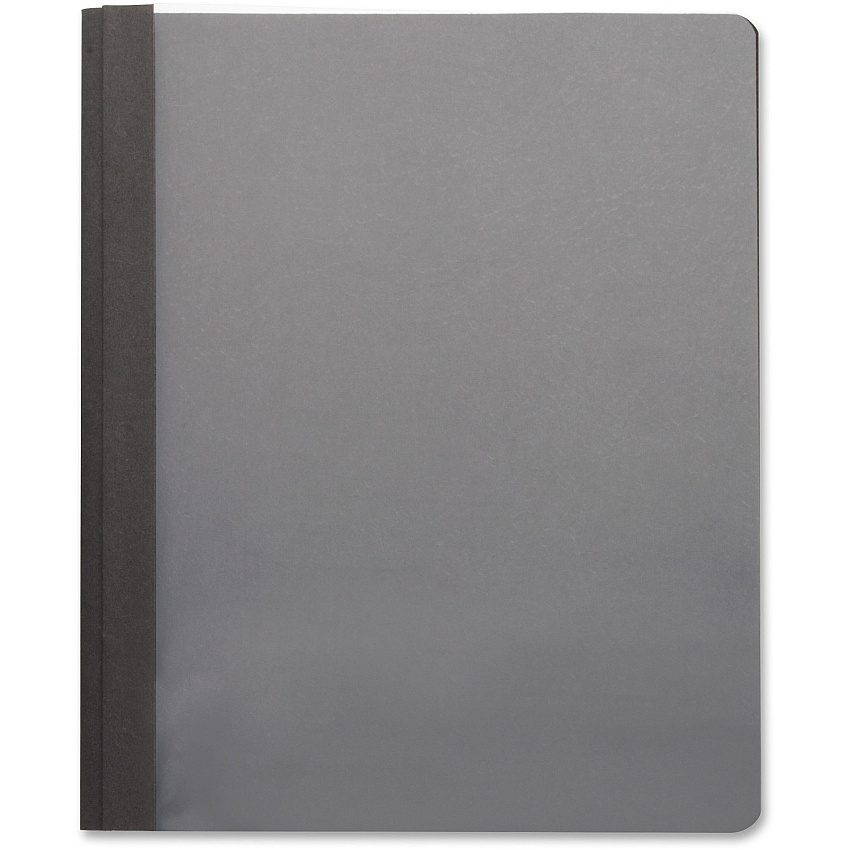Business Source Letter Report Cover 8 1/2" x 11" - 100 Sheets Capacity - 3 x Prong Fastener - Black - Textured, Non-stick - 25 / Box (BSN78520)