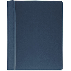 Business Source Letter Report Cover 8 1/2" x 11" - 100 Sheets Capacity - 3 x Prong Fastener - Clear, Dark Blue - Textured, Non-stick - 25 / Box (BSN78522)