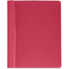 Business Source Letter Report Cover 8 1/2" x 11" - 100 Sheets Capacity - 3 x Prong Fastener - Red - Textured, Non-stick - 25 / Box (BSN78523)
